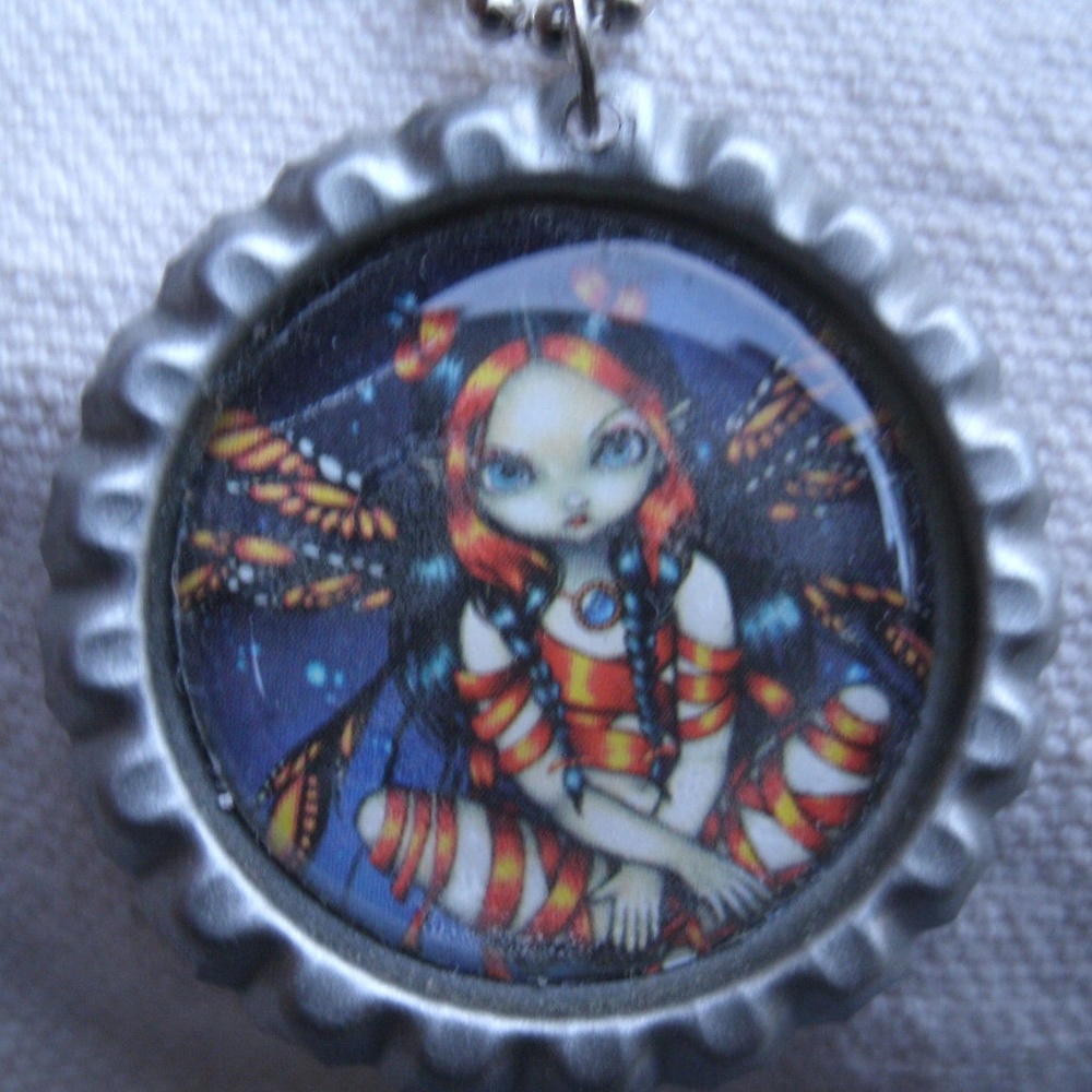 Fairy Girl in Orange Necklace
